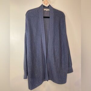 Ann Taylor Loft~Heavy Open Knit Cardigan~Grayish-Purple w/Silver Flecks~Size XL